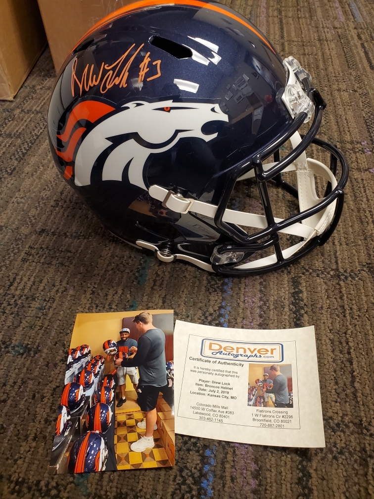 Drew lock signed store helmet